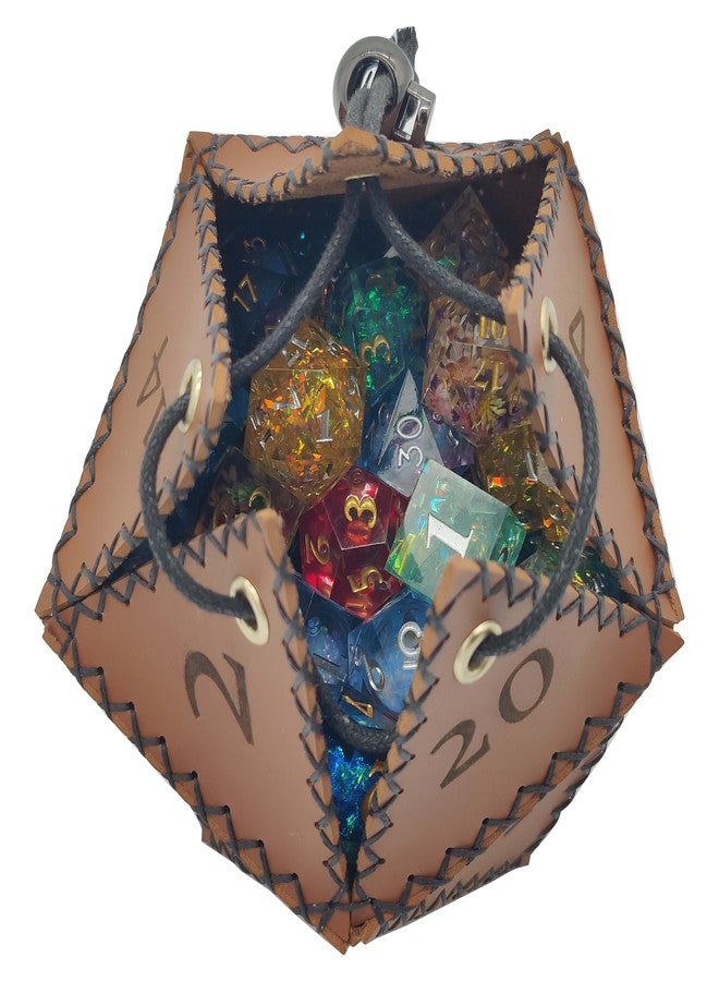 Futhark The Die of Holding - DND Dice Bag Shaped as D20 RPG Dice, DND Accessories Made of PU Leather Dice Bag for RPG & Fantasy - Great DND Gift/Dungeon Master Gift/DM Gift as D&D Accessories - Image 5
